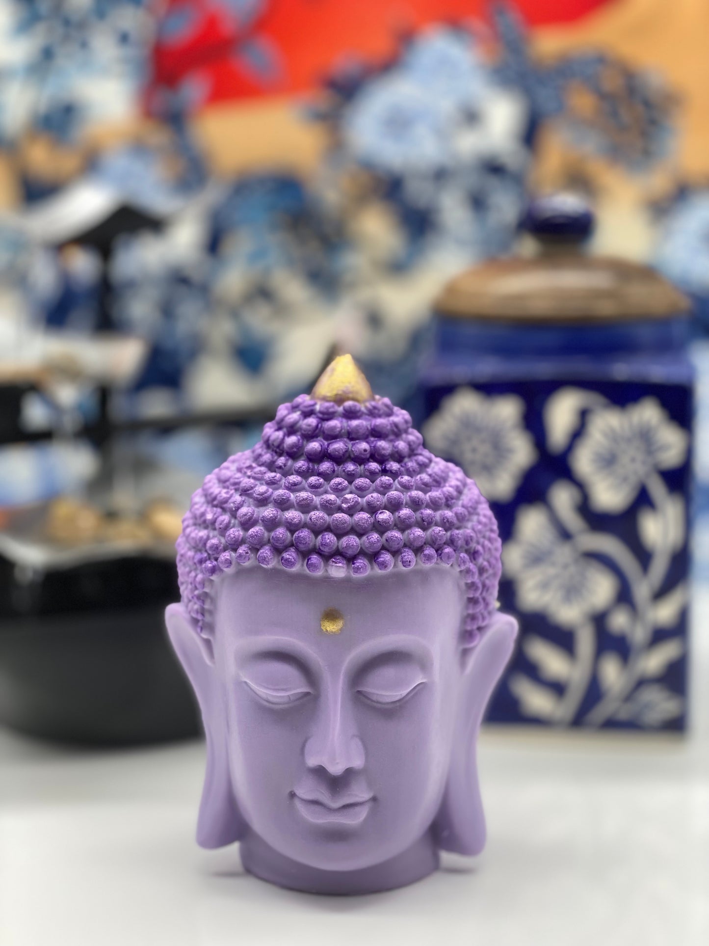 Candle, Decor, Zen, Meditation, Feng Shui, Relax, Yoga, Retreats, Karma, Buddha Head Lavender