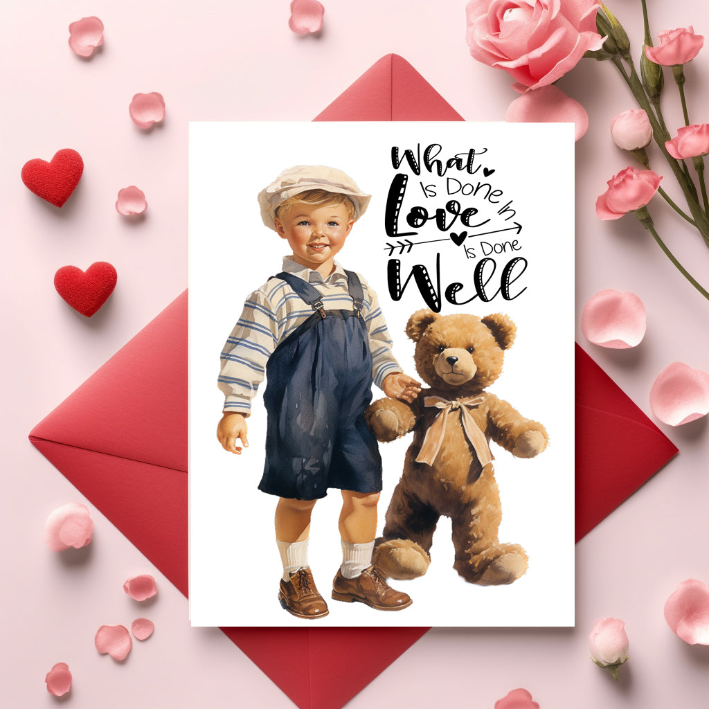 Design#130 Greeting Card, Love, Valentines, Hearts, Gifts, I love you, Frienship, Kids, Cutie Rose Baby