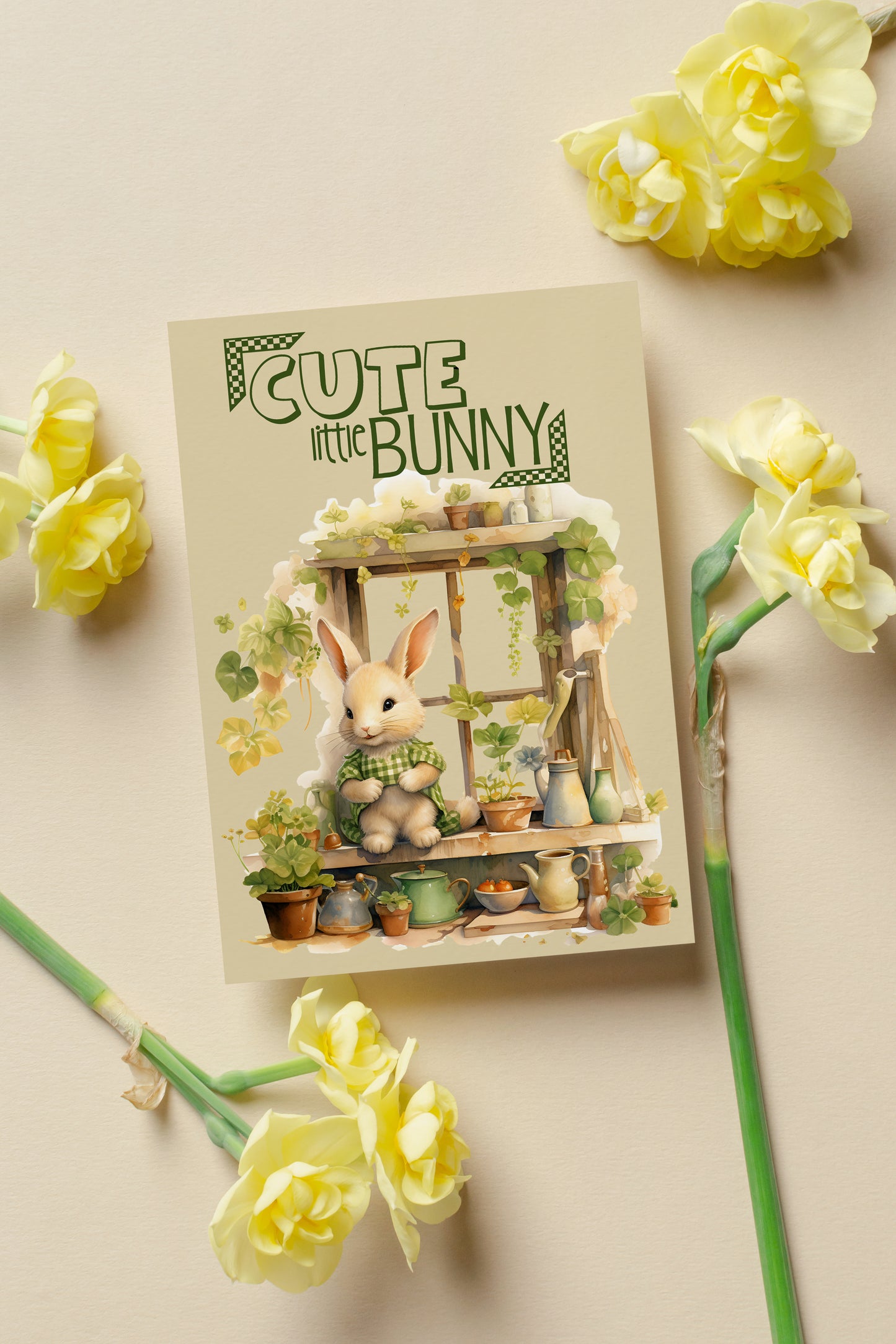 Design#160 Greeting Card, Love, Gifts, Spring Celebrations,Joy, Eggs Hunt, Cute Bunny, Happy Easter