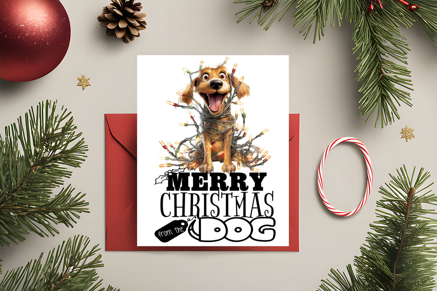 Design#16 Greeting Card, Wonderland, Winter, Gifts, Festive Season, Holiday, Dogs, Lights, Merry Christmas