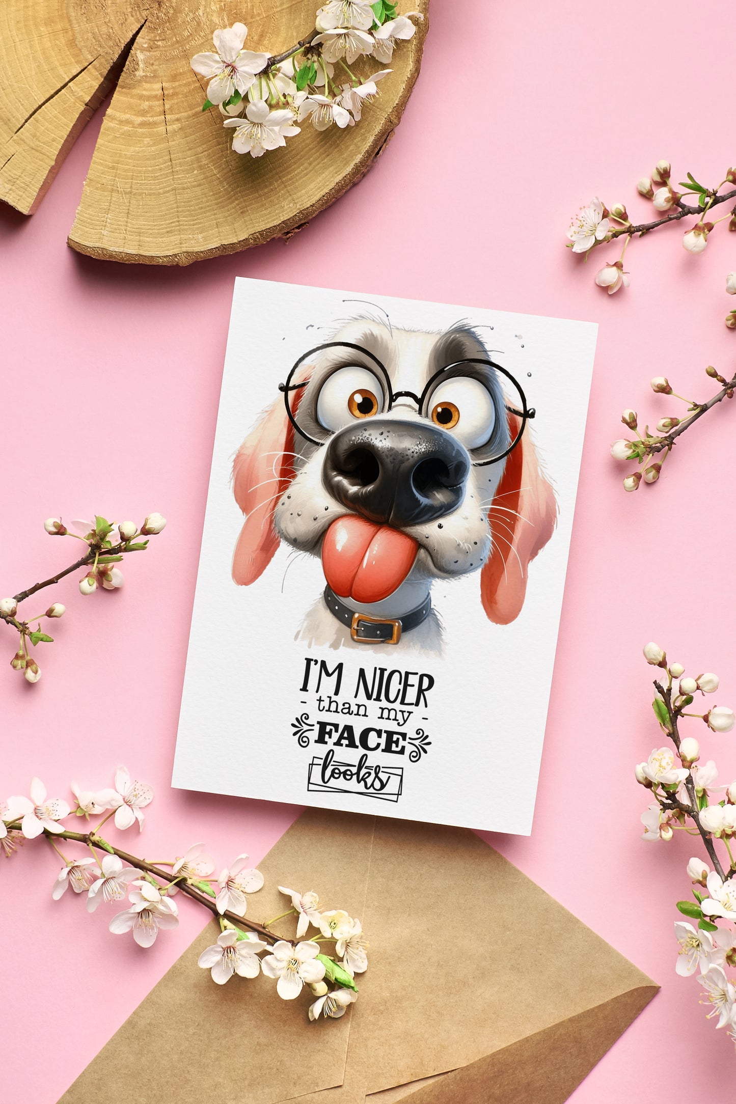 Design#170 Greeting Card, Canine, Humor, Pets, Dogs, Dog Lovers, Treats, Birthday, Romance, Funny Ugly Dog