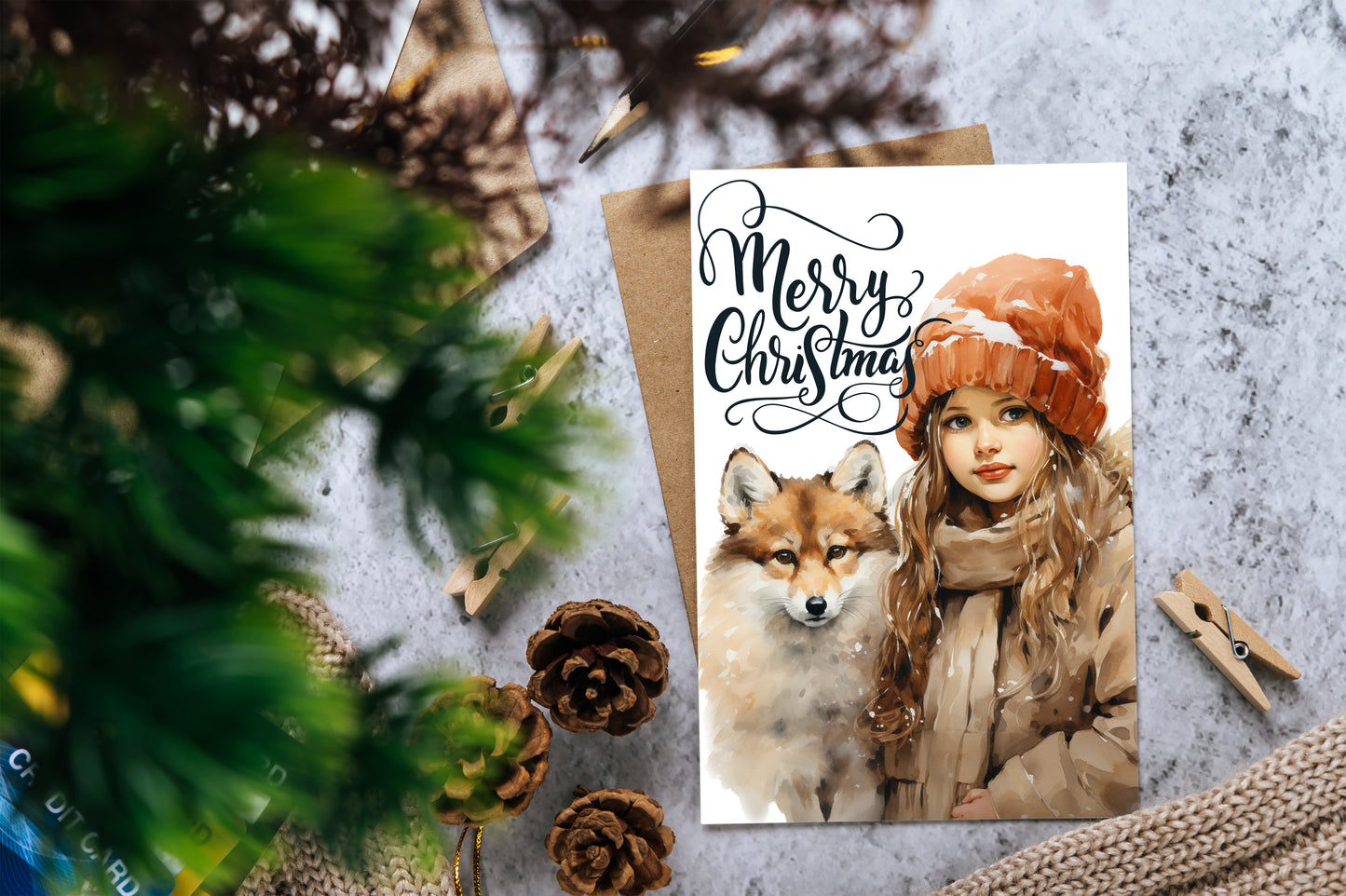 Design#1 Greeting Card, Wonderland, Winter, Gifts, Festive Season, Holiday, Magic, Merry Christmas