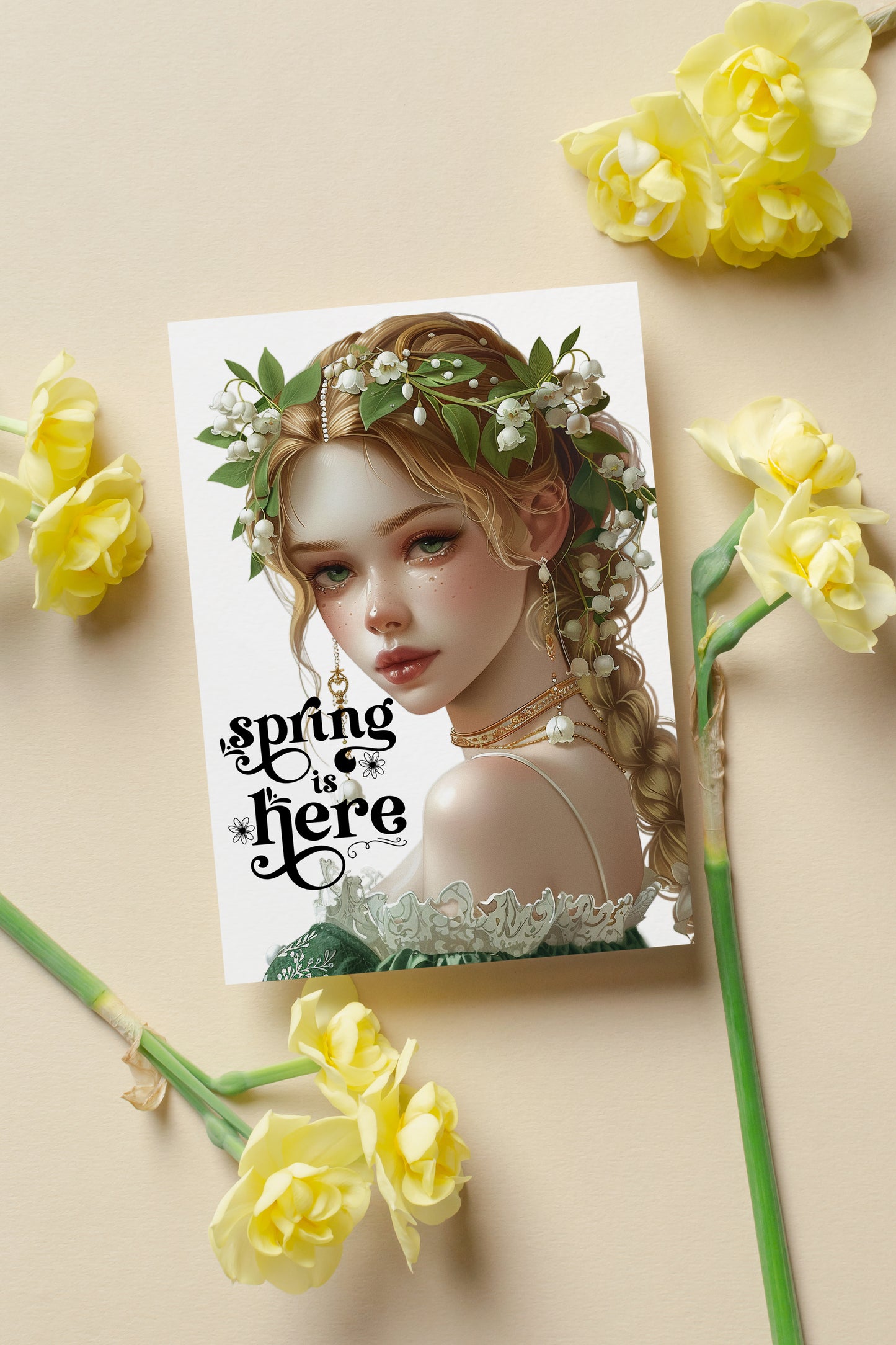 Design#200 Greeting Card, Love, Spring Mood, Flowers, Joy, Beauty, Lily of the Valley, Spring is Here