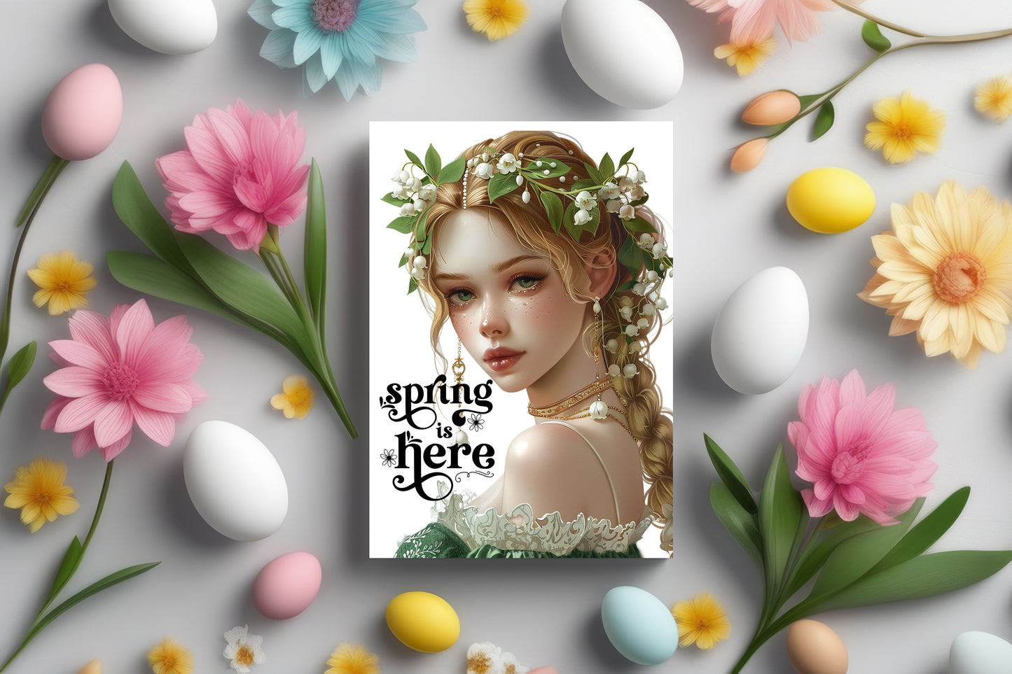 Design#200 Greeting Card, Love, Spring Mood, Flowers, Joy, Beauty, Lily of the Valley, Spring is Here