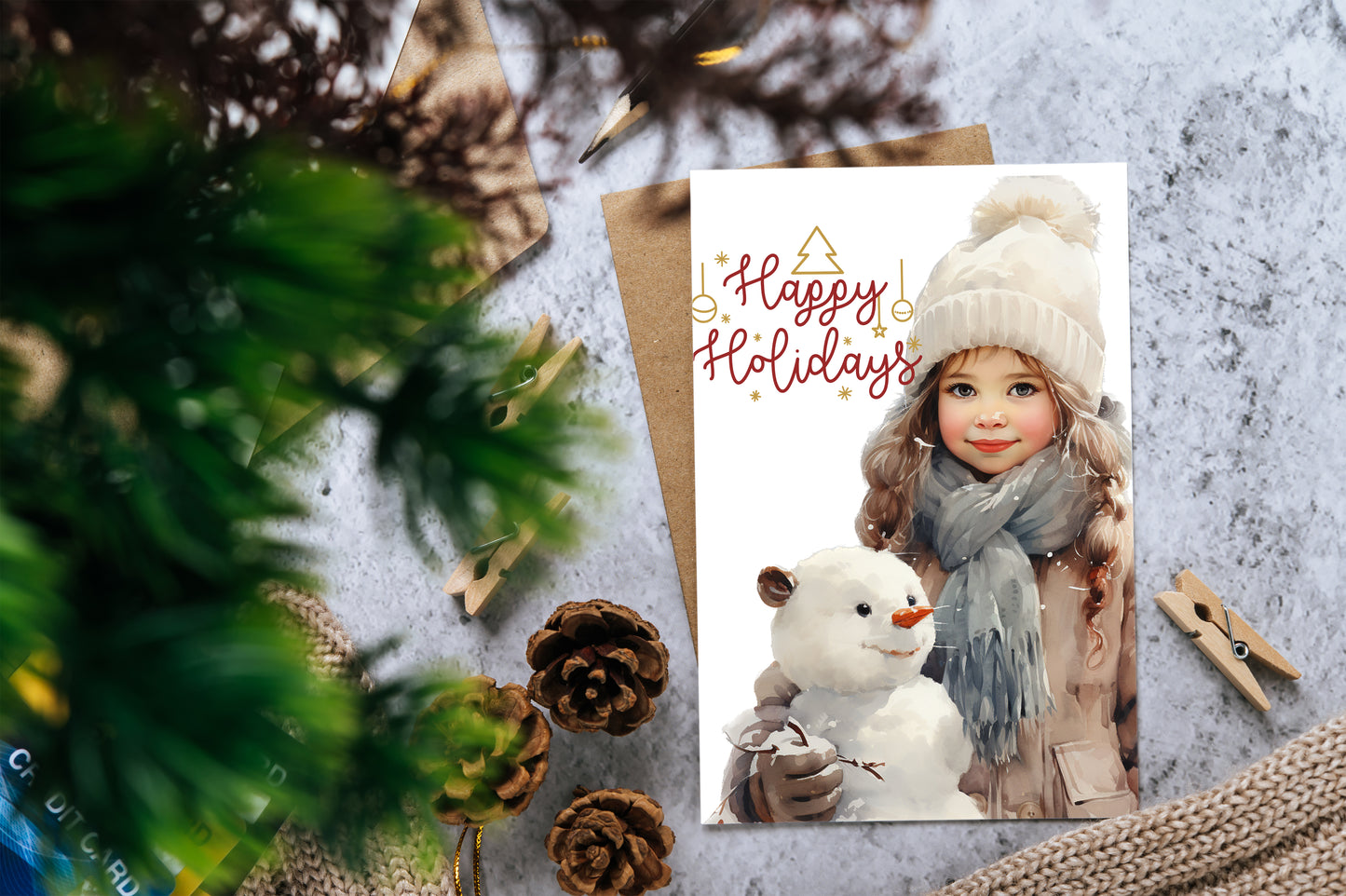 Design#3 Greeting Card, Wonderland, Winter, Gifts, Festive Season, Holidays, Magic, Merry Christmas