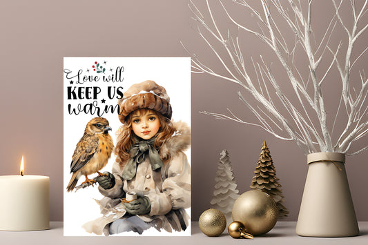 Design#4 Greeting Card, Wonderland, Winter, Gifts, Festive Season, Holidays, Magic, Birds, Merry Christmas