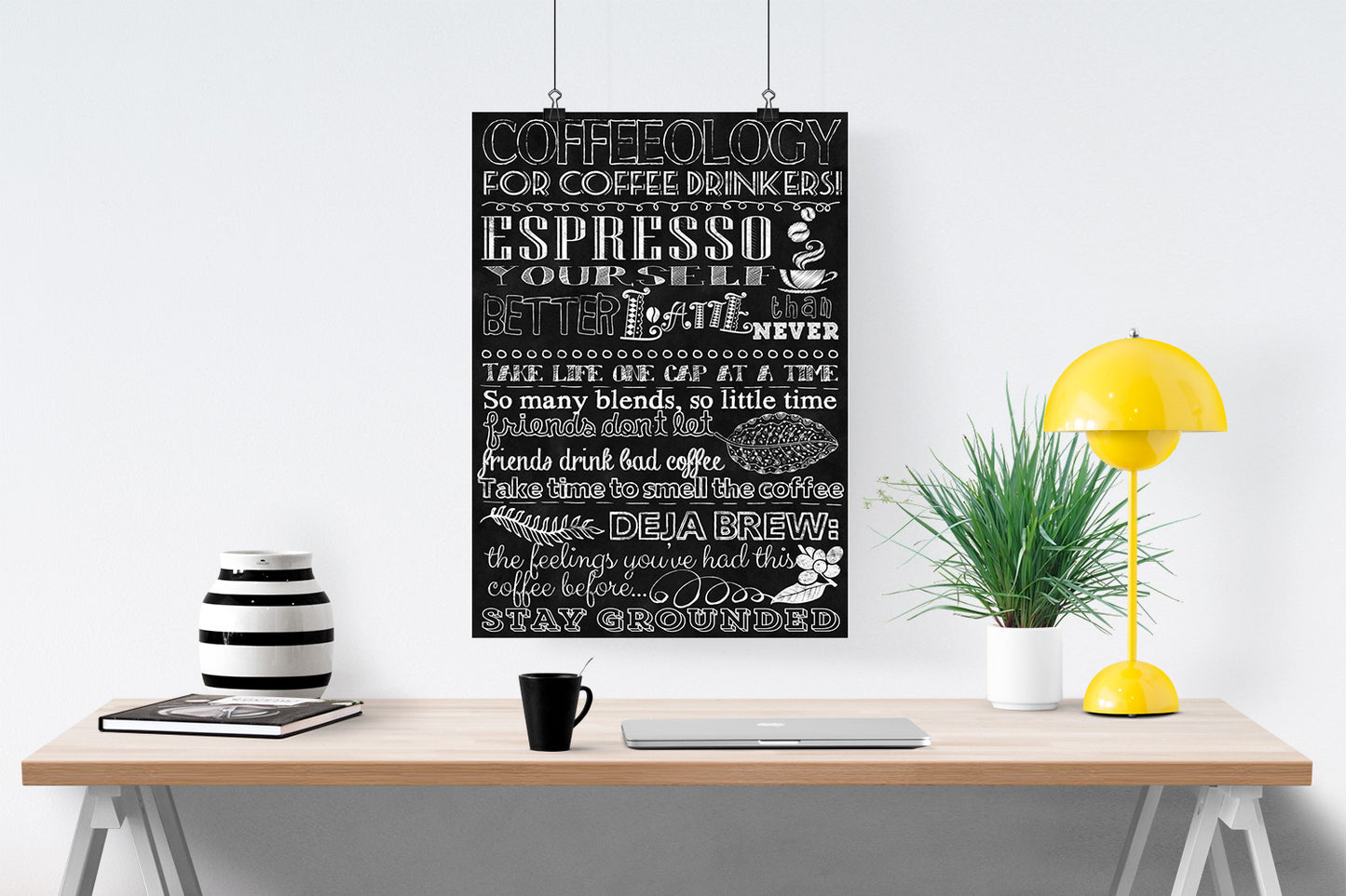 D#402, Wall Art, Decor, Poster, Chalkboard art, Kitchen, Breakfast, Coffee lovers, Coffee types, Coffeology