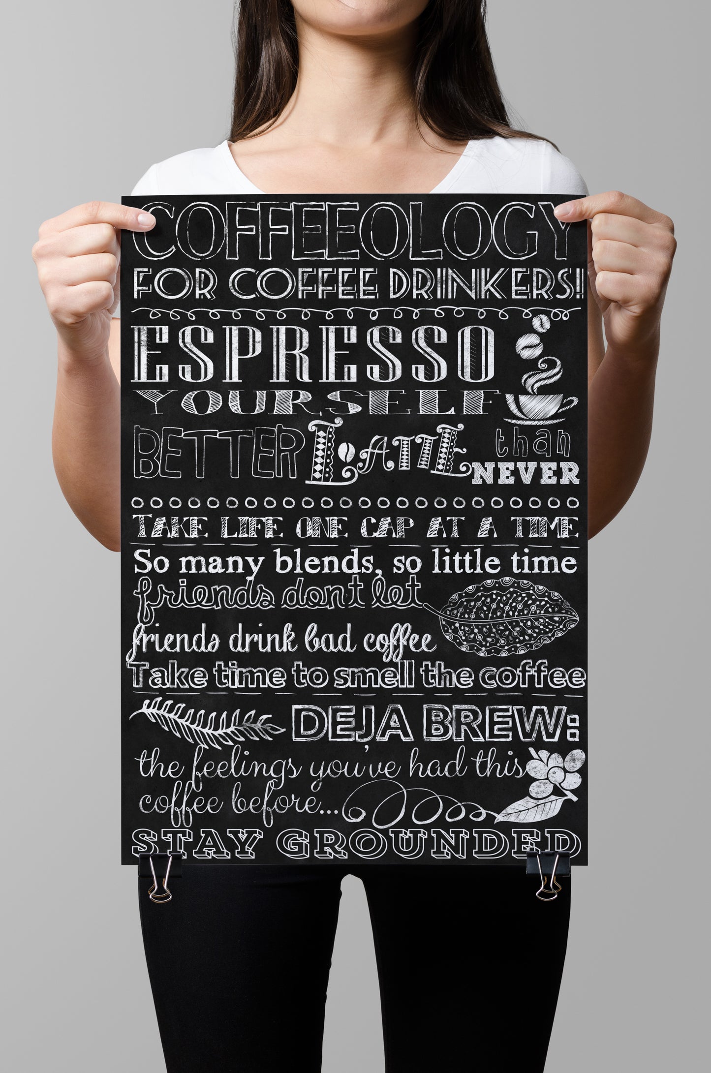 D#397, Wall art prints, chalkboard art, Coffee Lovers, Coffeebar, CoffeeTime, COFFEE types, Coffeeology, Coffee set of 3 prints