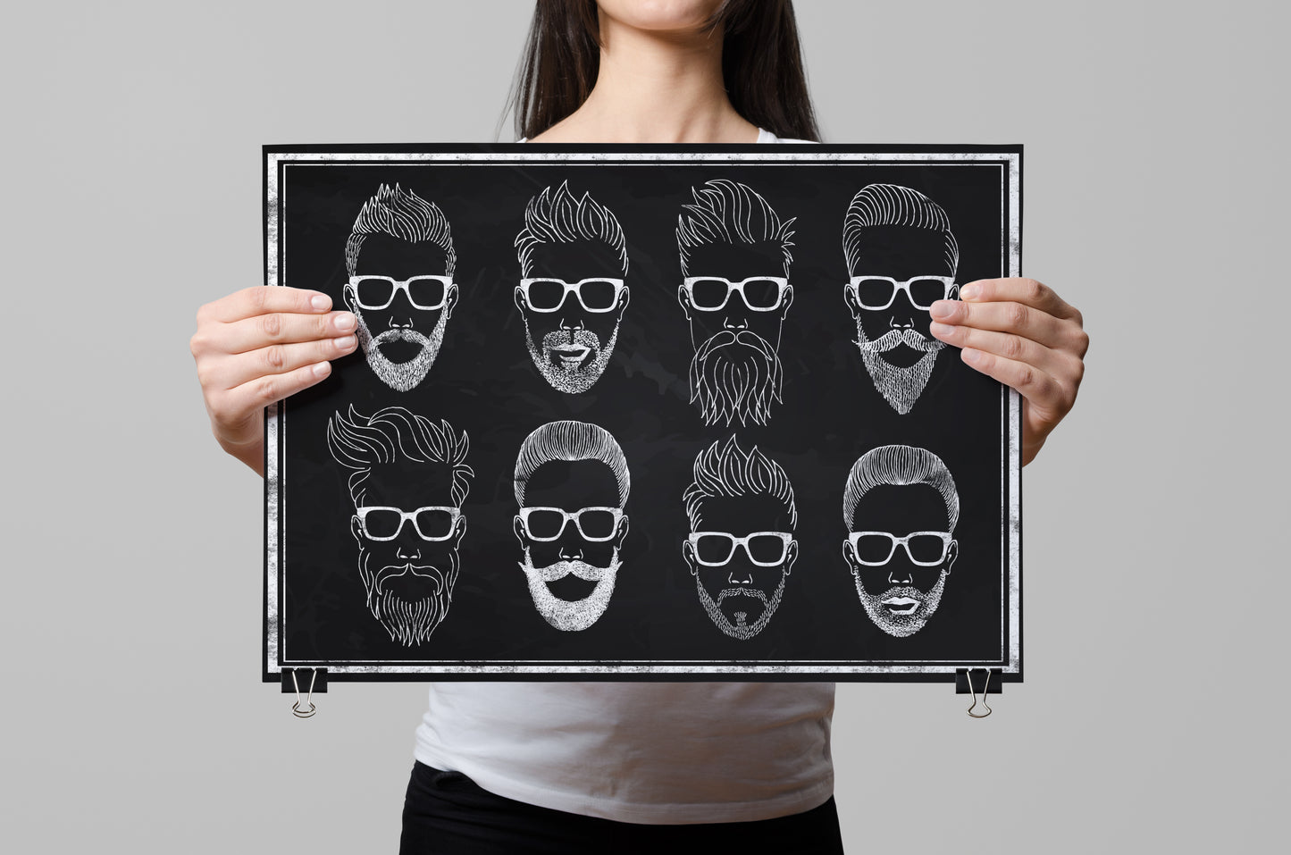 D#314 Wall art prints, Chalkboard art, Hair cut, Hipster, Style, Studio, Mustache, Gentlemen, Hipster Faces