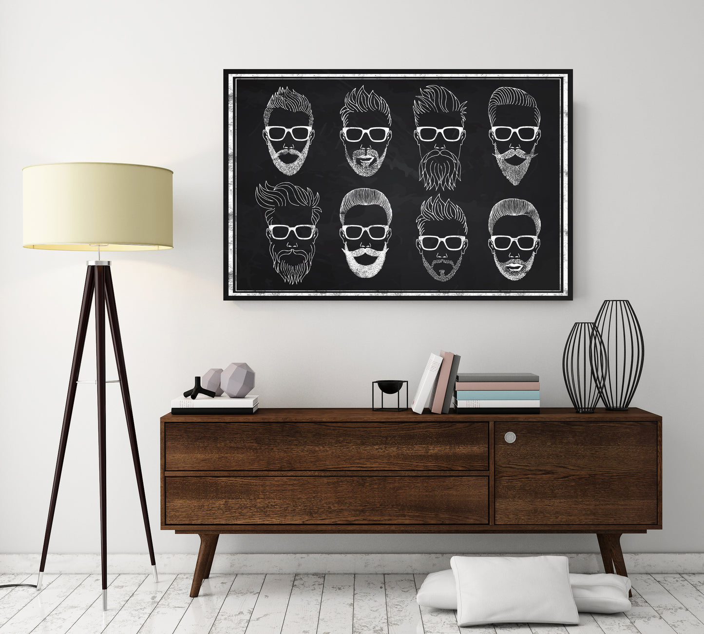 D#314 Wall art prints, Chalkboard art, Hair cut, Hipster, Style, Studio, Mustache, Gentlemen, Hipster Faces