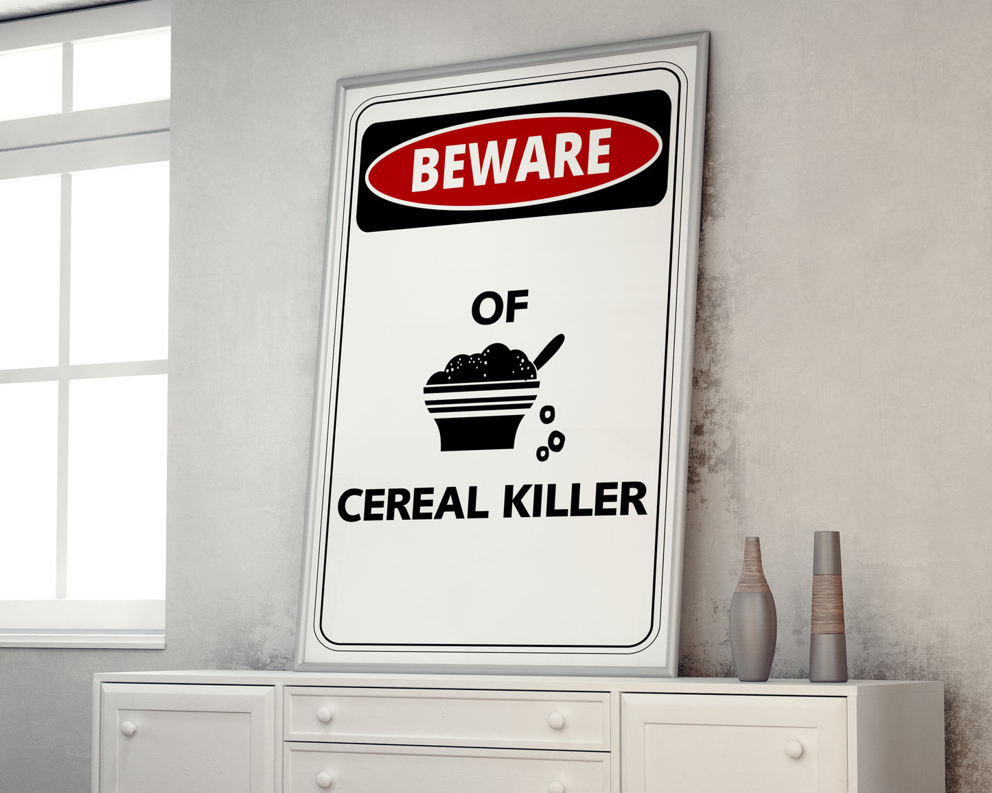 D#15 Wall art print, poster, funny poster, kitchen, Healthy Eating, Breakfast food, Diet, Beware of Cereal Killer