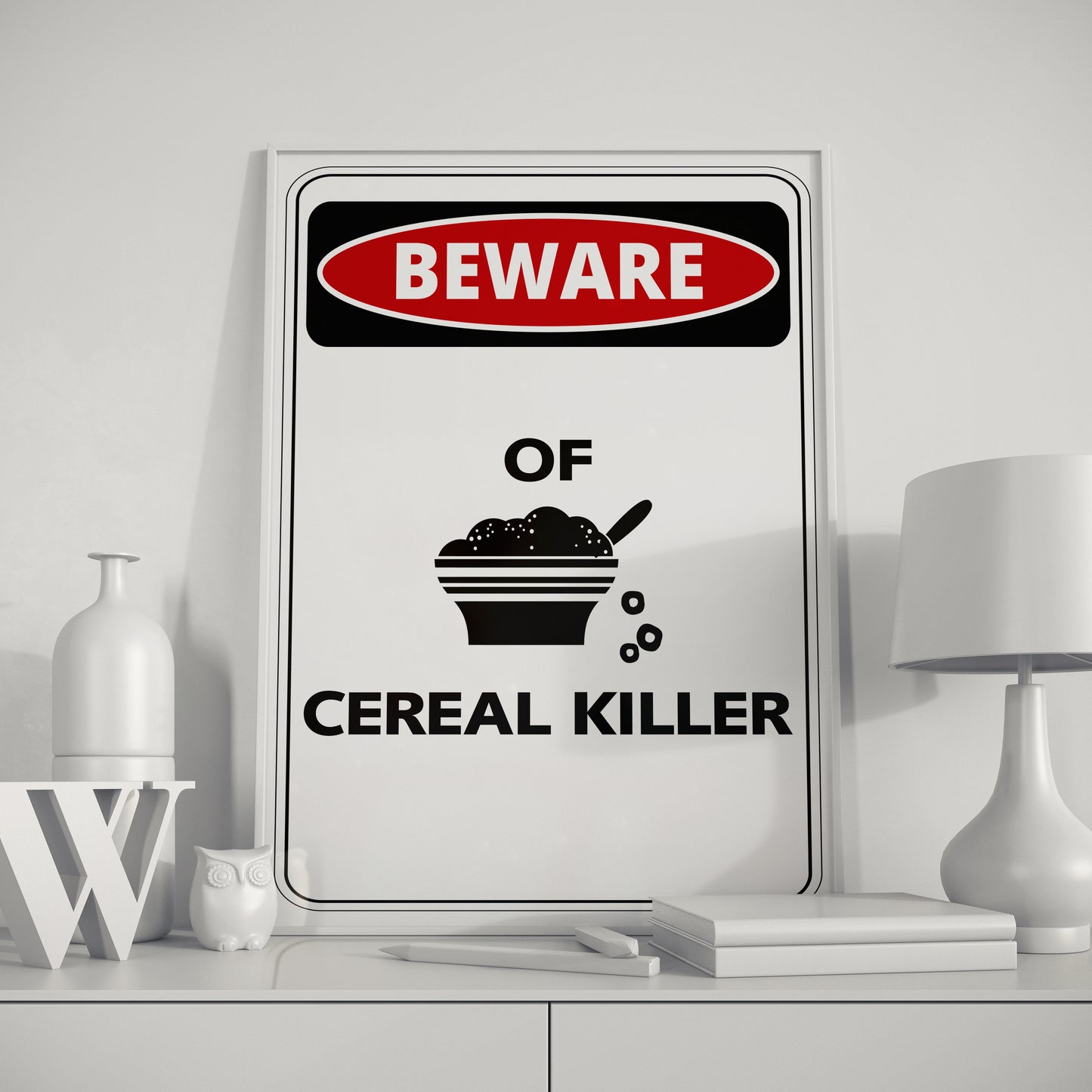 D#15 Wall art print, poster, funny poster, kitchen, Healthy Eating, Breakfast food, Diet, Beware of Cereal Killer