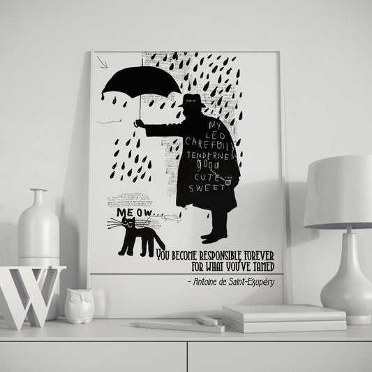 D#141 Wall art print, poster, Famous Quotes, Love, Responsibility, Charity, Kindness, Antoine de Saint-Exupéry, The  Little Prince