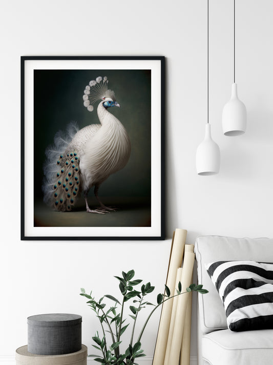 D#118_6 Wall art print, Home decor, Poster, Birds, Interior, Nature, Baroque, Royal Majesty Birds Collection, Peafowl