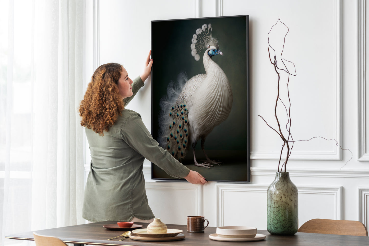 D#118_6 Wall art print, Home decor, Poster, Birds, Interior, Nature, Baroque, Royal Majesty Birds Collection, Peafowl