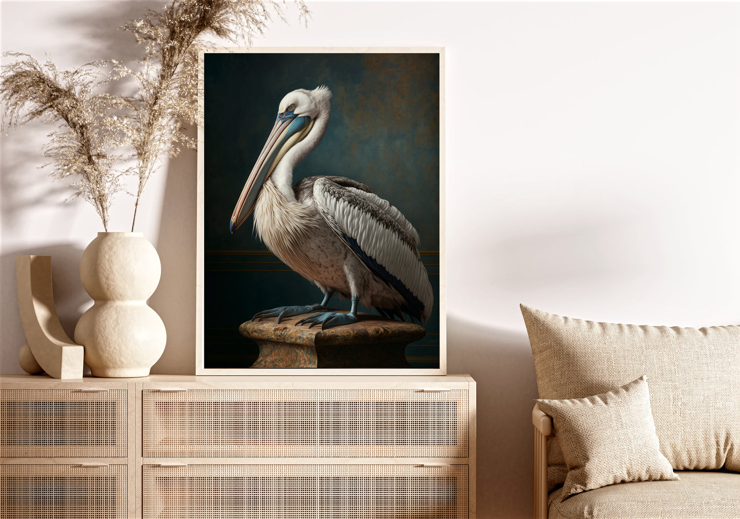 D#118_5 Wall art print, Poster, Birds, Fauna, Nature, Planet of Birds, Baroque, Royal Majesty Birds Collection, Wisdom, Pelican