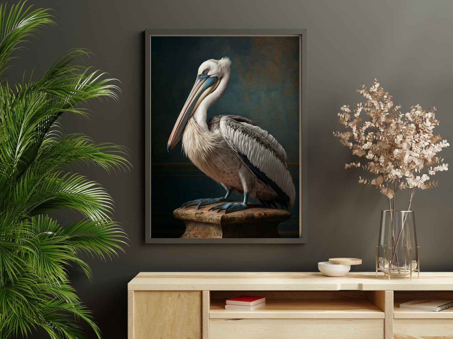 D#118_5 Wall art print, Poster, Birds, Fauna, Nature, Planet of Birds, Baroque, Royal Majesty Birds Collection, Wisdom, Pelican