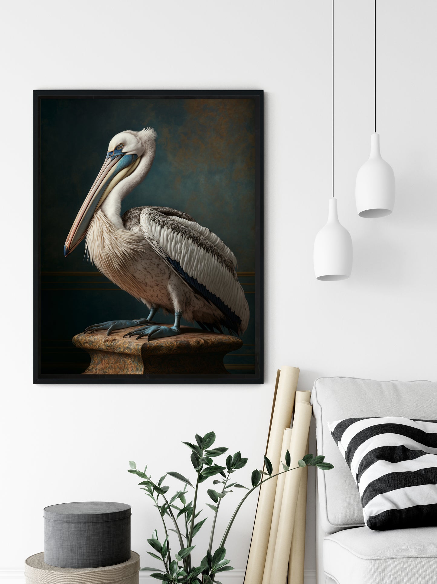 D#118_5 Wall art print, Poster, Birds, Fauna, Nature, Planet of Birds, Baroque, Royal Majesty Birds Collection, Wisdom, Pelican