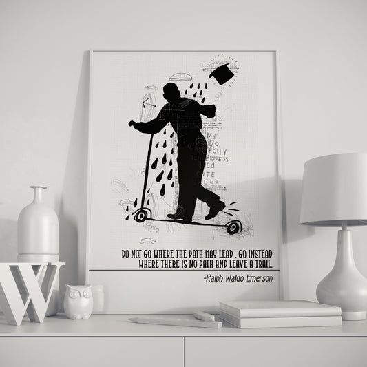 D#316 Wall art print, poster, Famous Quotes, Success, Find your Path, Right Direction, Ralph Waldo Emerson