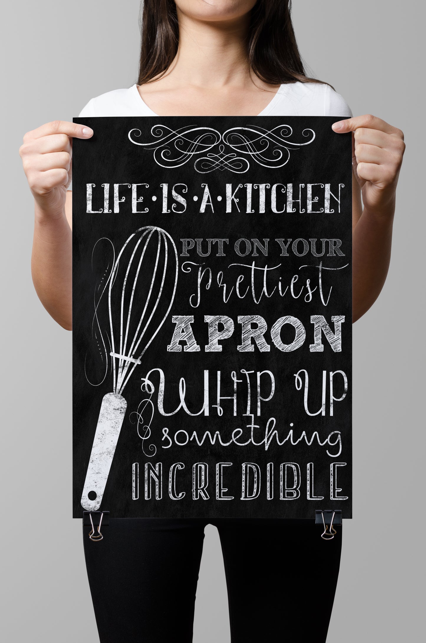 D#330 Wall art prints, Chalkboard art, Kitchen, Apron, Breakfast, Cook, Chef, Life is a Kitchen