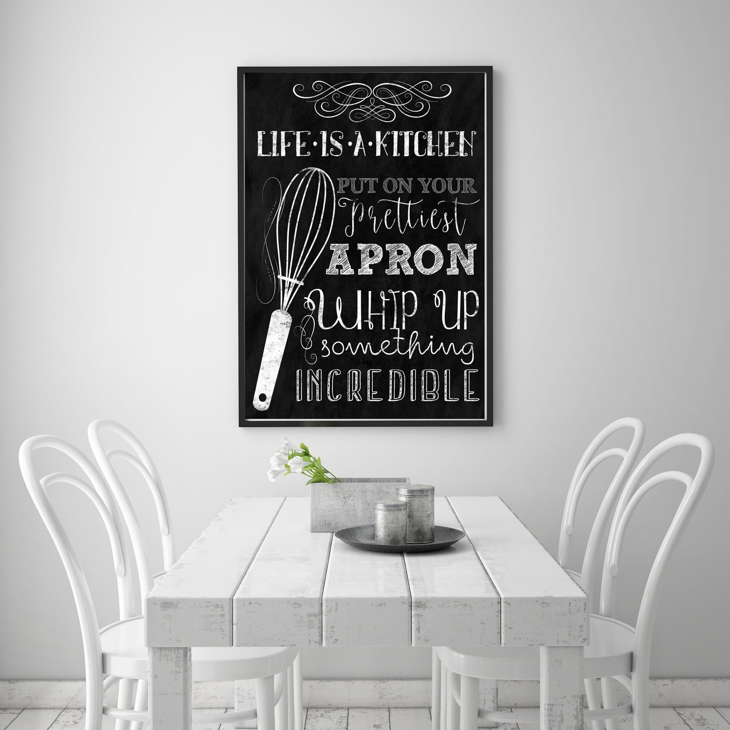 D#330 Wall art prints, Chalkboard art, Kitchen, Apron, Breakfast, Cook, Chef, Life is a Kitchen