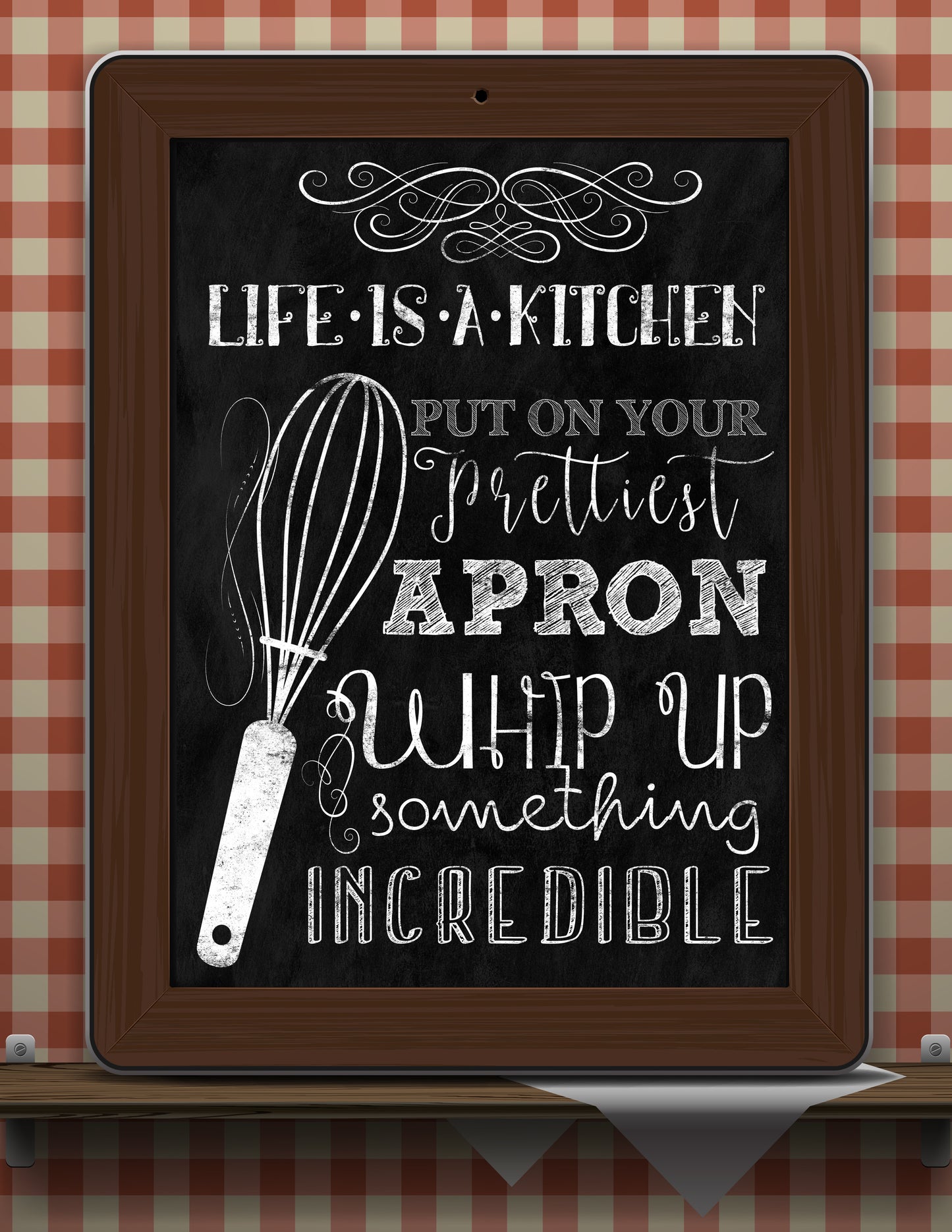 D#330 Wall art prints, Chalkboard art, Kitchen, Apron, Breakfast, Cook, Chef, Life is a Kitchen