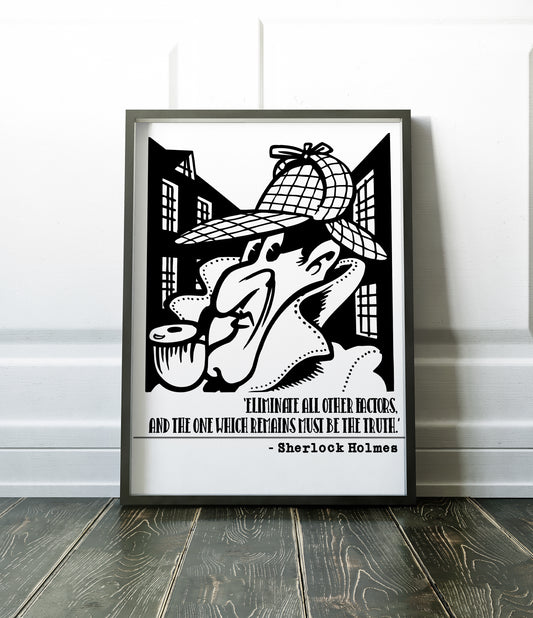 D#377 Wall art print, poster, Famous Quotes, Sherlock Holmes, Crime, Fiction, Police, Detectives, Truth, Arthur Conan Doyle