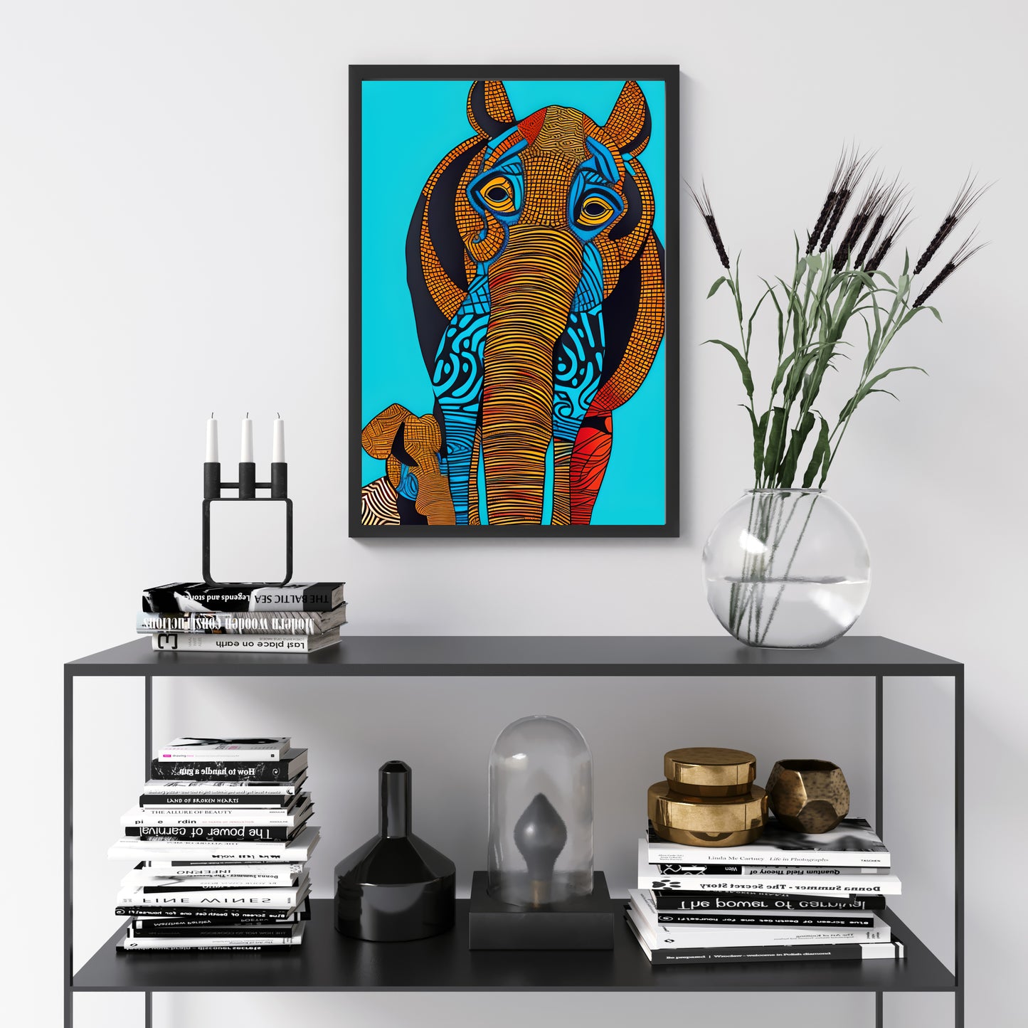 D#193 Wall art print, Poster, Savanna, Africa, Wild Animals, Wildlife, Safari, Nursery Room, Abstracted Elephant