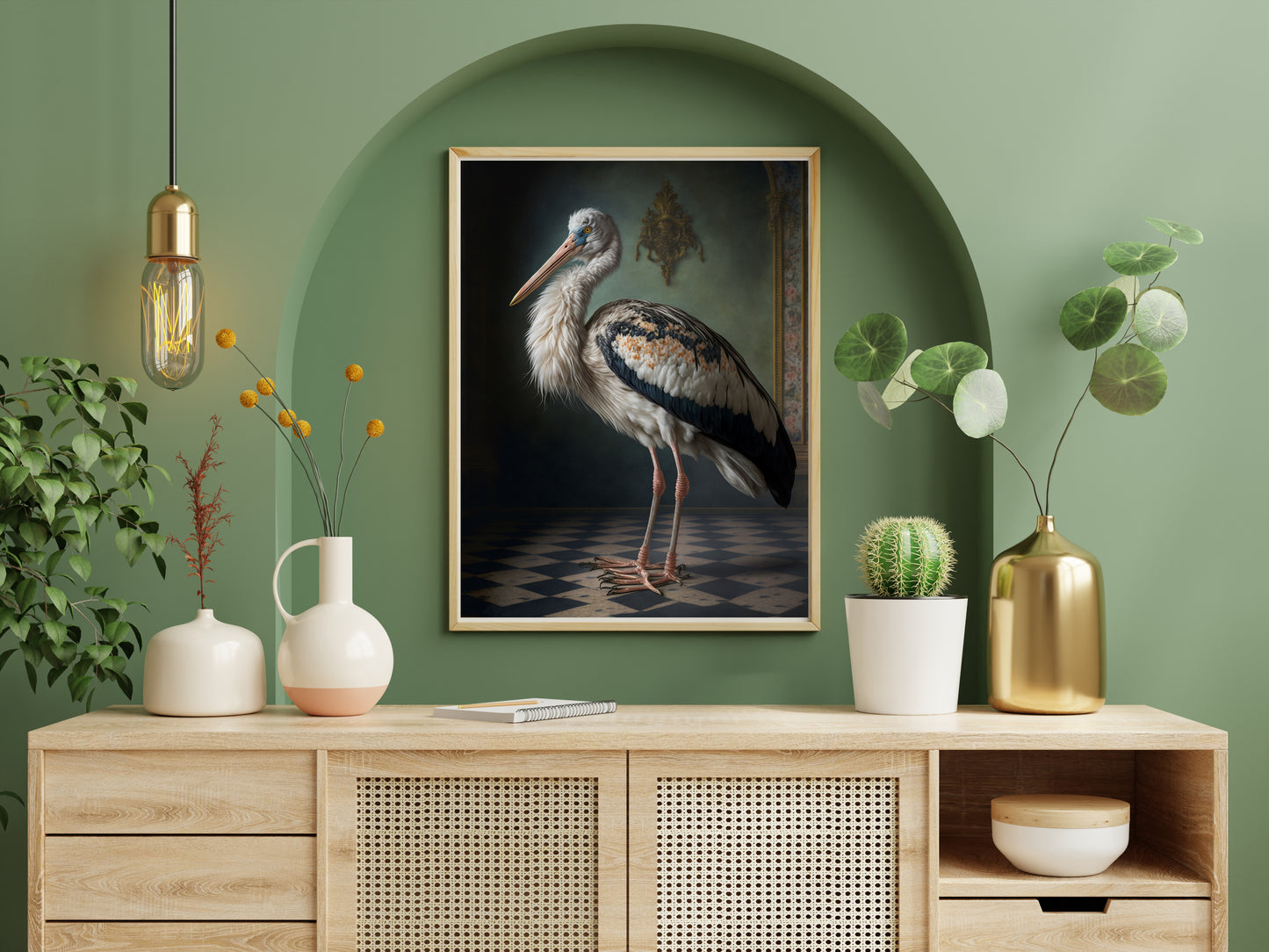 D#118_3 Wall art print, Poster, Birds, Fauna, Nature, Planet of Birds, Baroque, Tropical, Royal Majesty Birds, Jungle, Stork