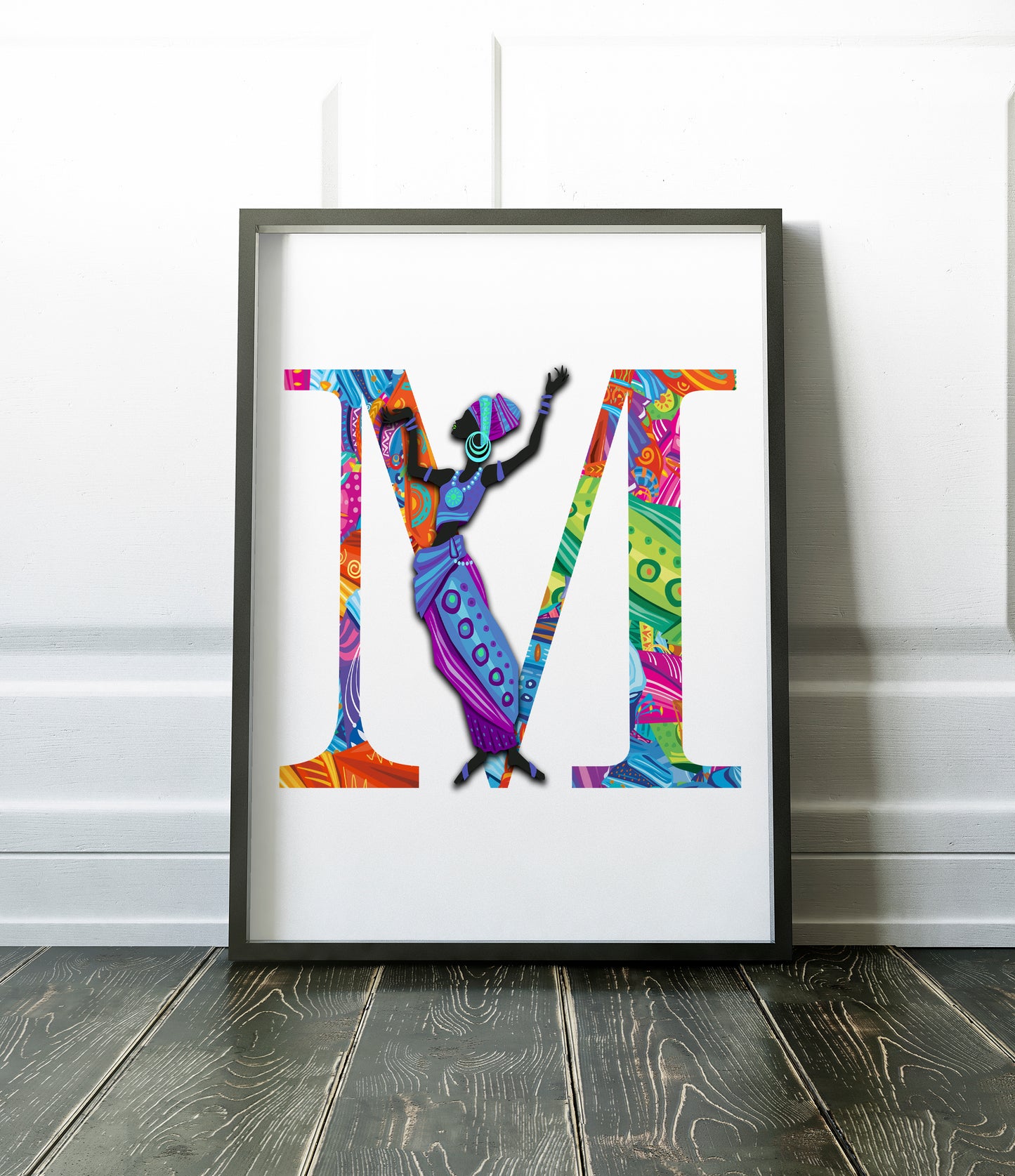 Design#206  Wall art, Poster, African Alphabet, Africa, Monogram, Custom, Personalized, Put your OWN Letter