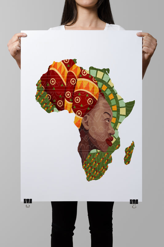 D#240 Wall art print, Poster, Savanna, Africa, Wild Animals, Wildlife, Safari, Nursery Room, Maps, African Map