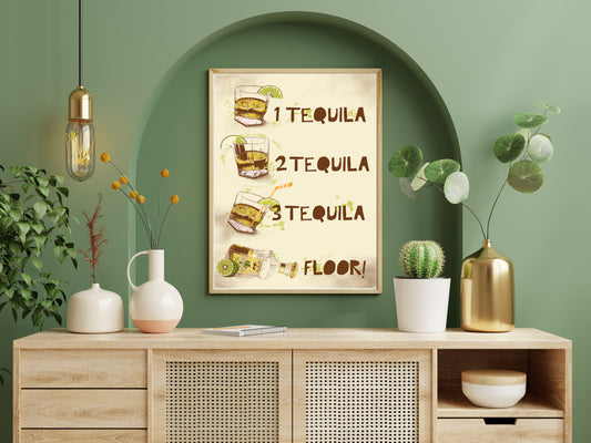 D#267 Wall art design, Poster, Funny kitchen poster, Alcoholic beverages, Bartender, Drinks, Bar, Festival, Tequila Shots