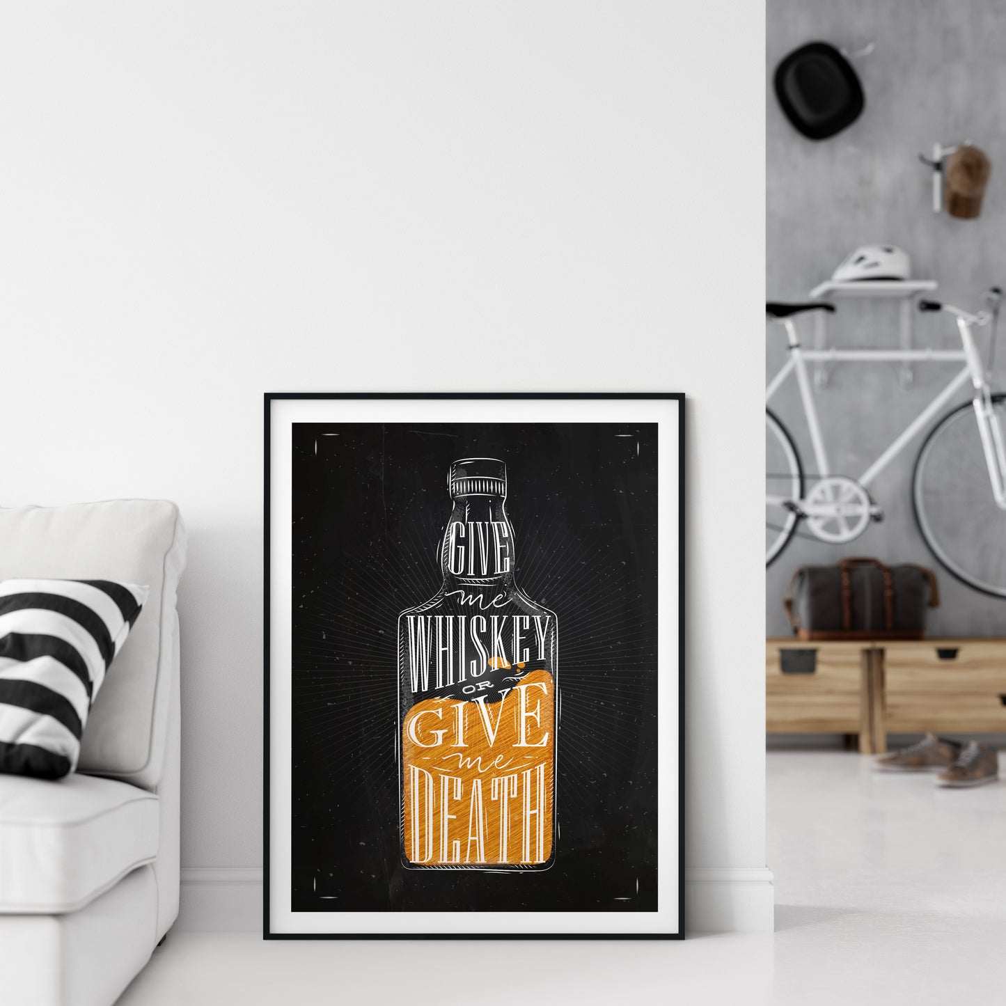 D#289 Wall art design, poster, Charkboard kitchen art, Bartender,  Alcoholic beverages, Drinks, Bar, Festival, WHISKY bottle