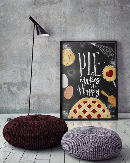 D#291, Wall art print, Chalkboard poster, Desserts, Food,  Kitchen, Dolce Vita, Pastry, Bakery, American Pie