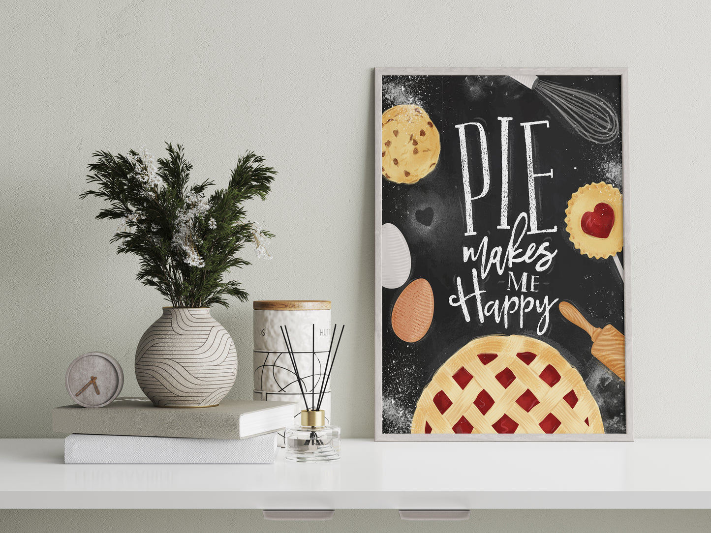 D#291, Wall art print, Chalkboard poster, Desserts, Food,  Kitchen, Dolce Vita, Pastry, Bakery, American Pie