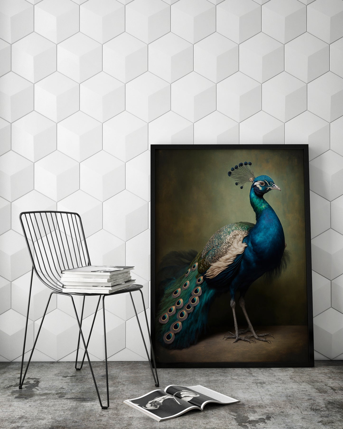 D#118_6 Wall art print, Poster, Birds, Fauna, Nature, Planet of Birds, Baroque, Royal Majesty Birds Collection, Wisdom, Peacock