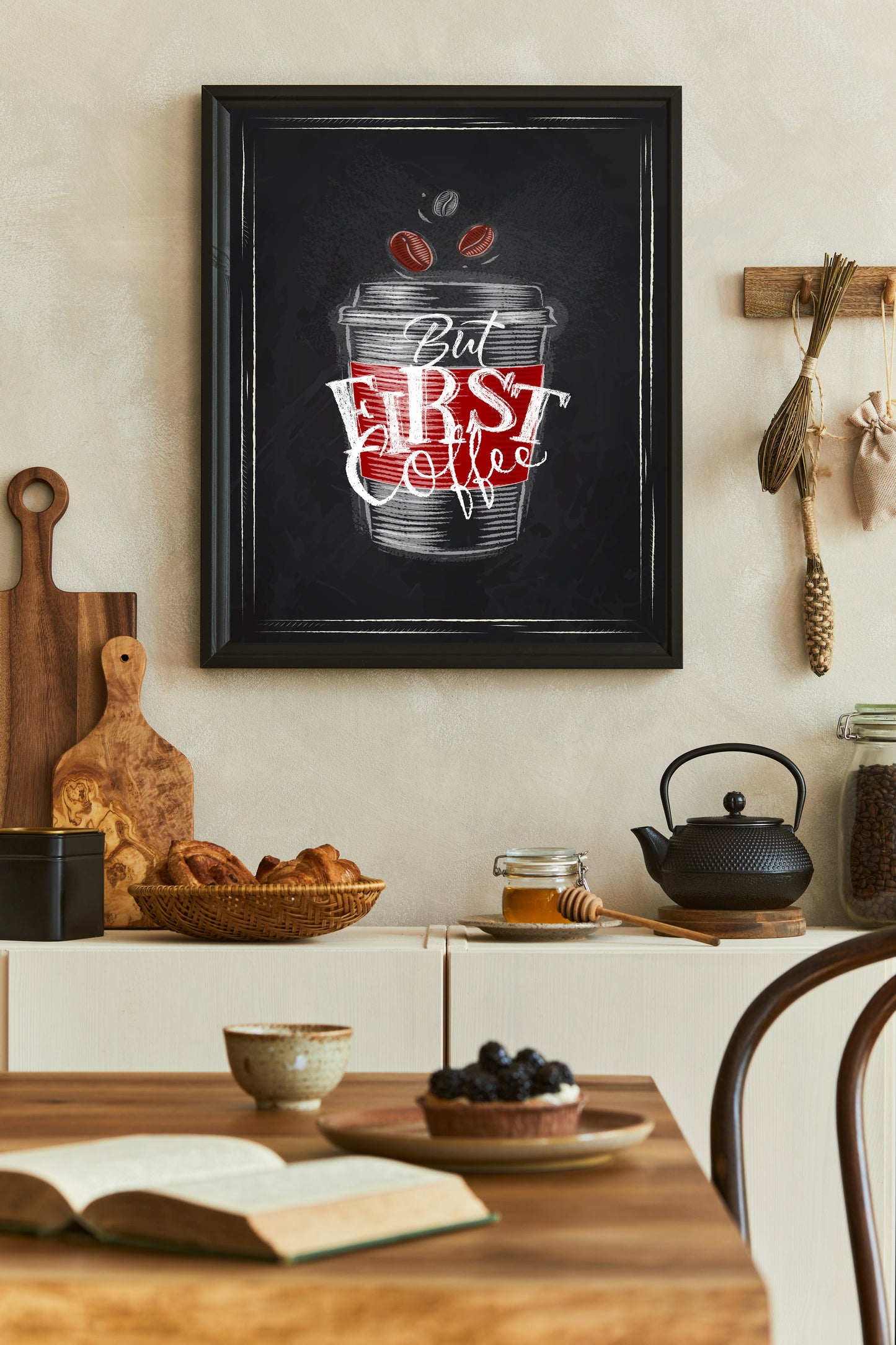 D#300, Wall art prints, Poster, Art, Kitchen, Breakfast, Coffee lovers, Coffee, But first, Coffee!