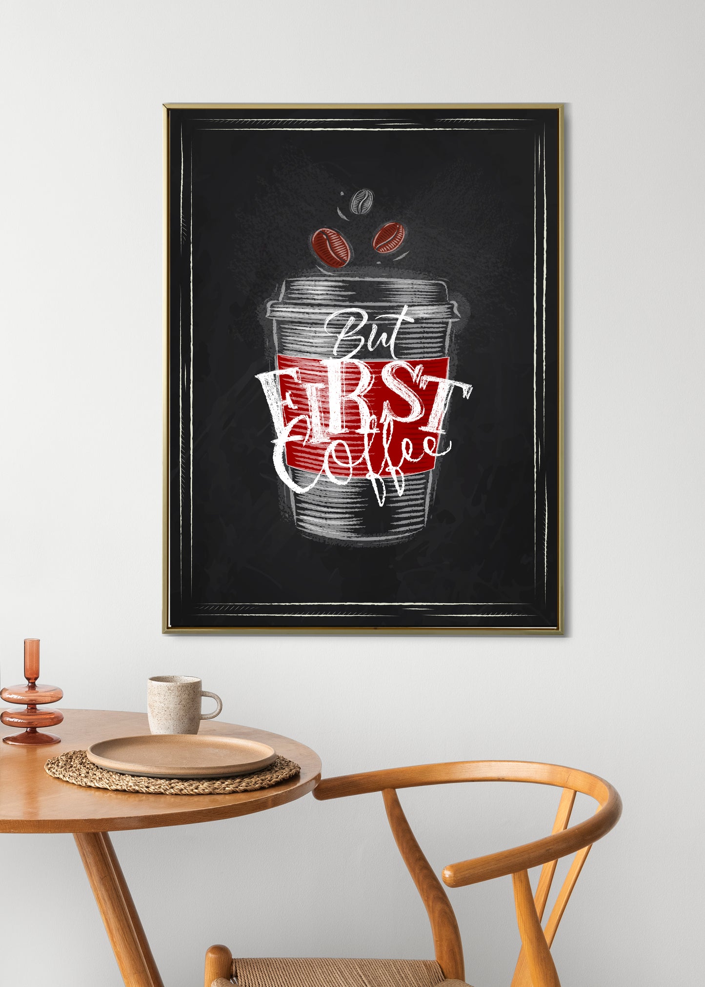 D#300, Wall art prints, Poster, Art, Kitchen, Breakfast, Coffee lovers, Coffee, But first, Coffee!