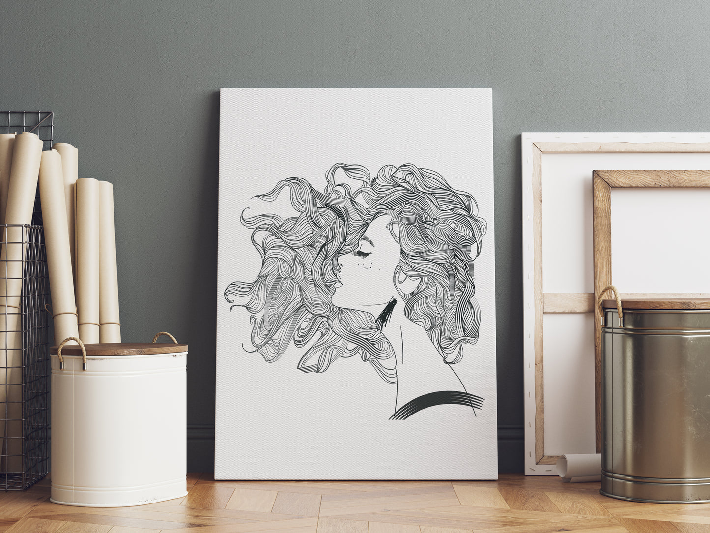 D#332 Wall art print, Poster, Fashion, Aesthetic, Fashionista, Charm, Beauty, Sexuality, Lady with Hair Flowers