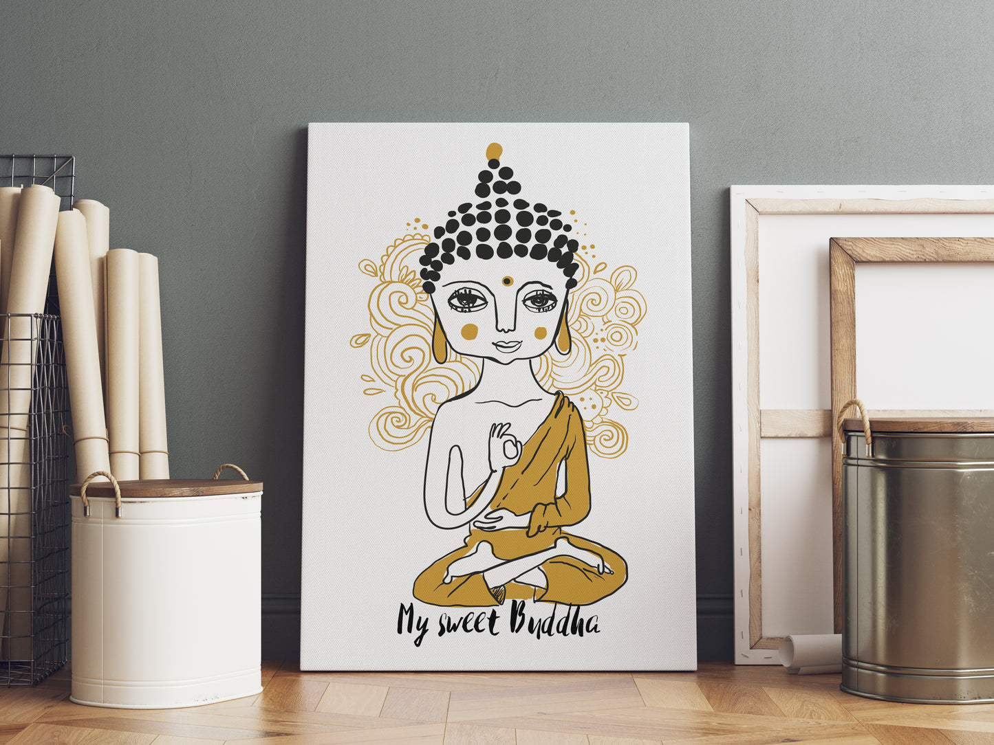 D#336 Wall art design, poster, Karma, Retreat, Chakras, Buddha, Feng Shui, ZEN, Meditation, Relax, Yoga, My sweet Buddha