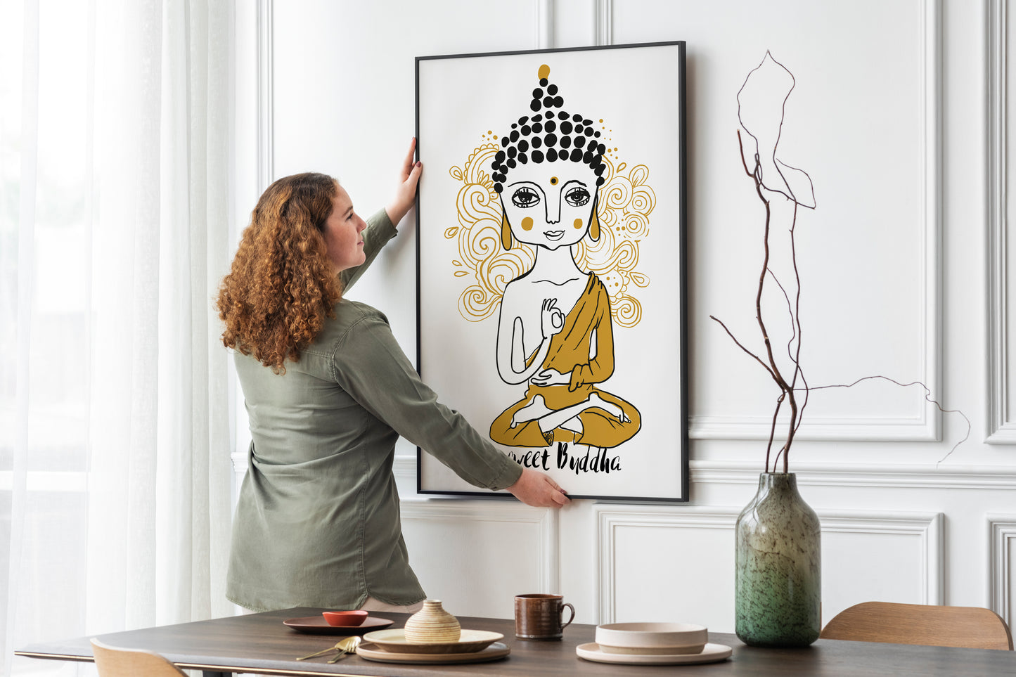 D#336 Wall art design, poster, Karma, Retreat, Chakras, Buddha, Feng Shui, ZEN, Meditation, Relax, Yoga, My sweet Buddha