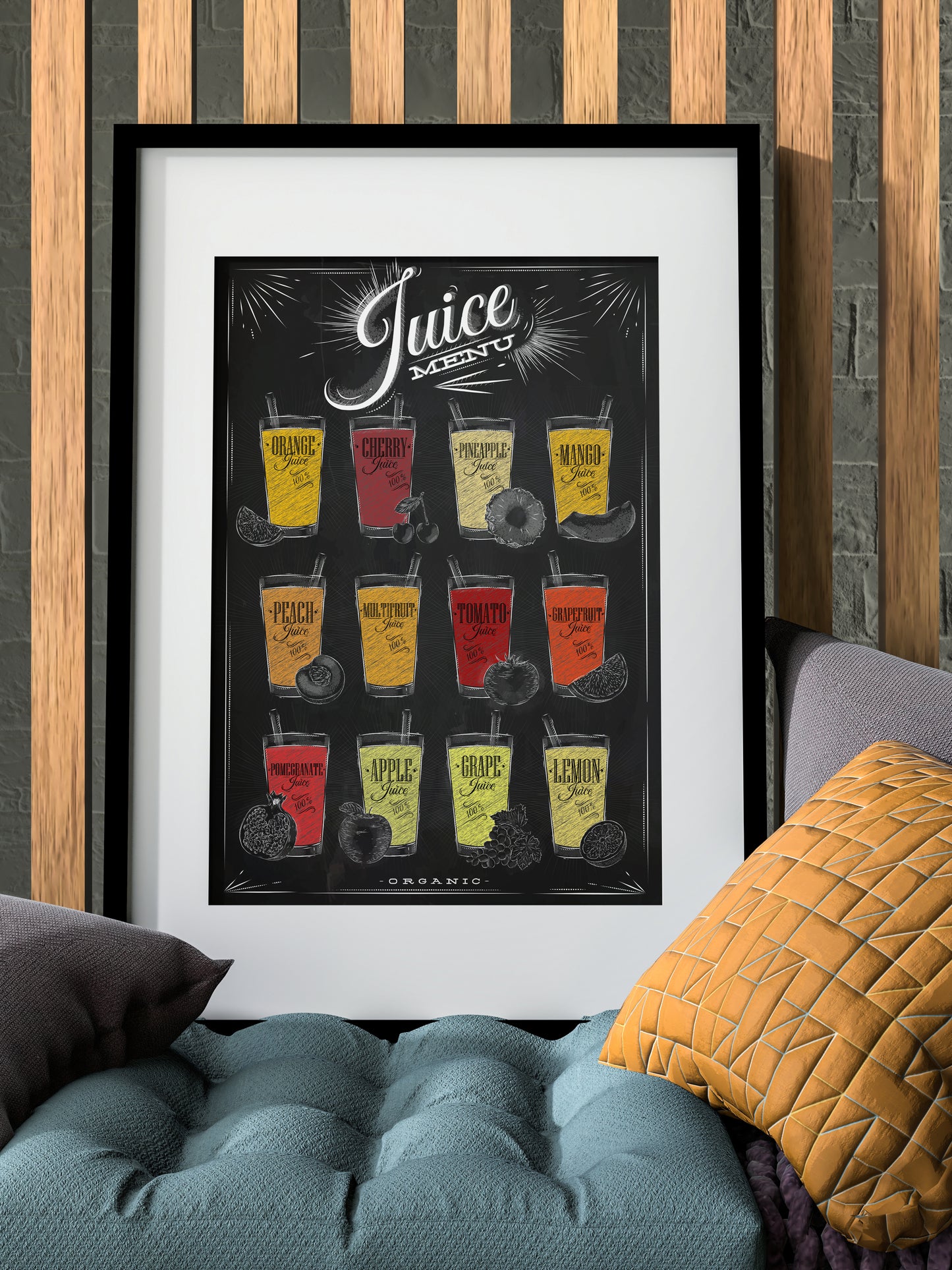 D#389 Wall art print, Poster, Summer, Fruits, Garden, Healthy Lifestyle, Orchad, Smootie, Fruit Tree, Tropical, Farmers Market, Juice Menu