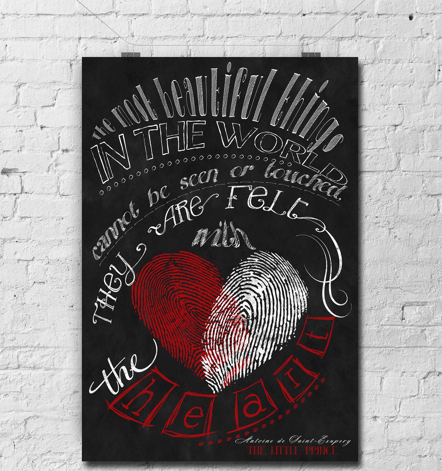 D#331 Wall art print, Chalkboard poster, Famous Quotes, Love, Responsibility, Charity, Kindness, Antoine de Saint-Exupéry, The Little Prince