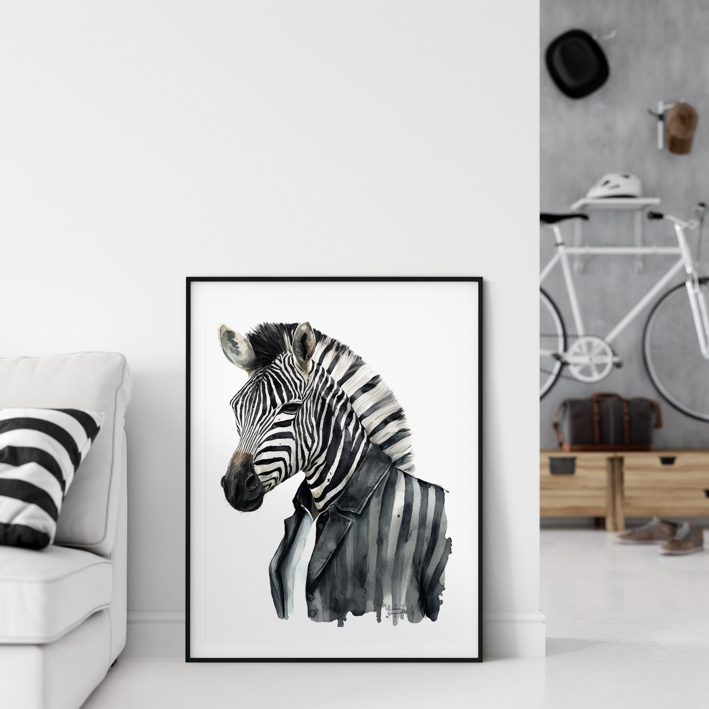 D#425 Wall art print, Poster, Savanna, Africa, Wild Animals, Wildlife, Safari, Nursery Room,  Work, Employer, Zebra Boss