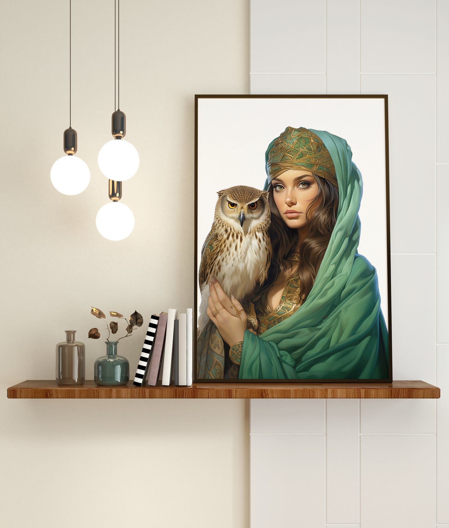 D#486 Wall art print, Poster, Birds, Fauna, Nature, Wisdom, Planet of Birds, Baroque, Mystics, Lady with Owl