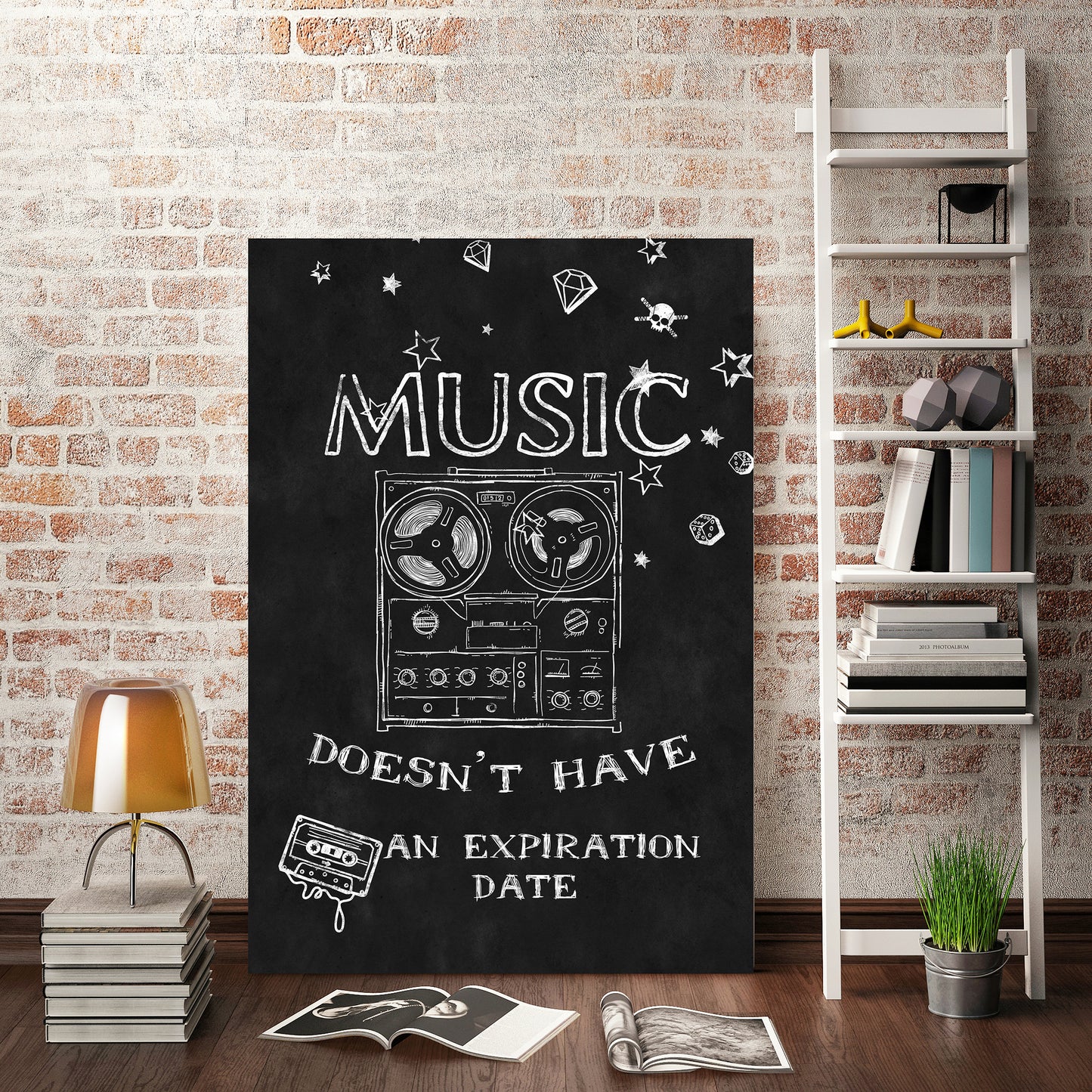 D#327 Wall art prints, chalkboard art, Art of Sound, Melody, Culture, Tunes, Old School Record Player, Vintage player, Vinyl, Music