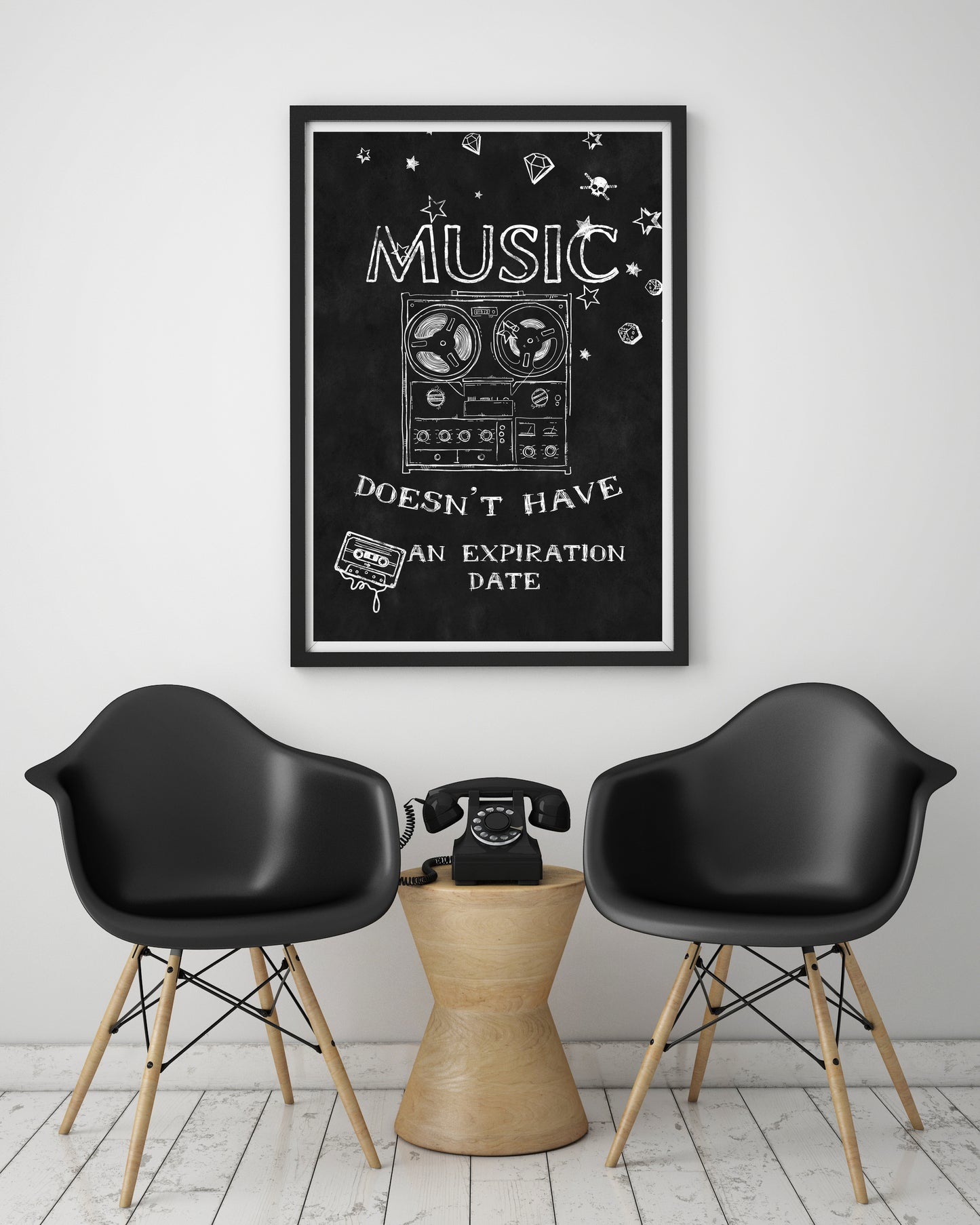 D#327 Wall art prints, chalkboard art, Art of Sound, Melody, Culture, Tunes, Old School Record Player, Vintage player, Vinyl, Music