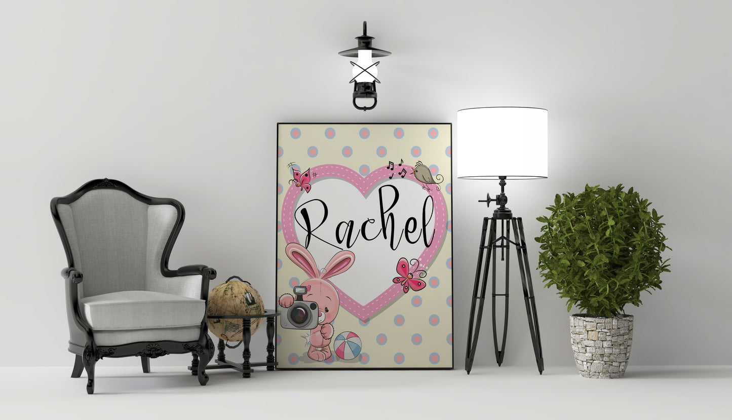 Design#214  Wall art, Poster, Nursery room decor, Kids, Baby girl, Monogram, Custom, Personalized, Put your OWN Name