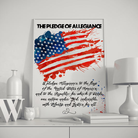 D#120 Wall art prints,  USA, Freedom, Fireworks, US Constitution, July 4, Liberty, Patriotism, The Pledge of Allegiance, US Flag