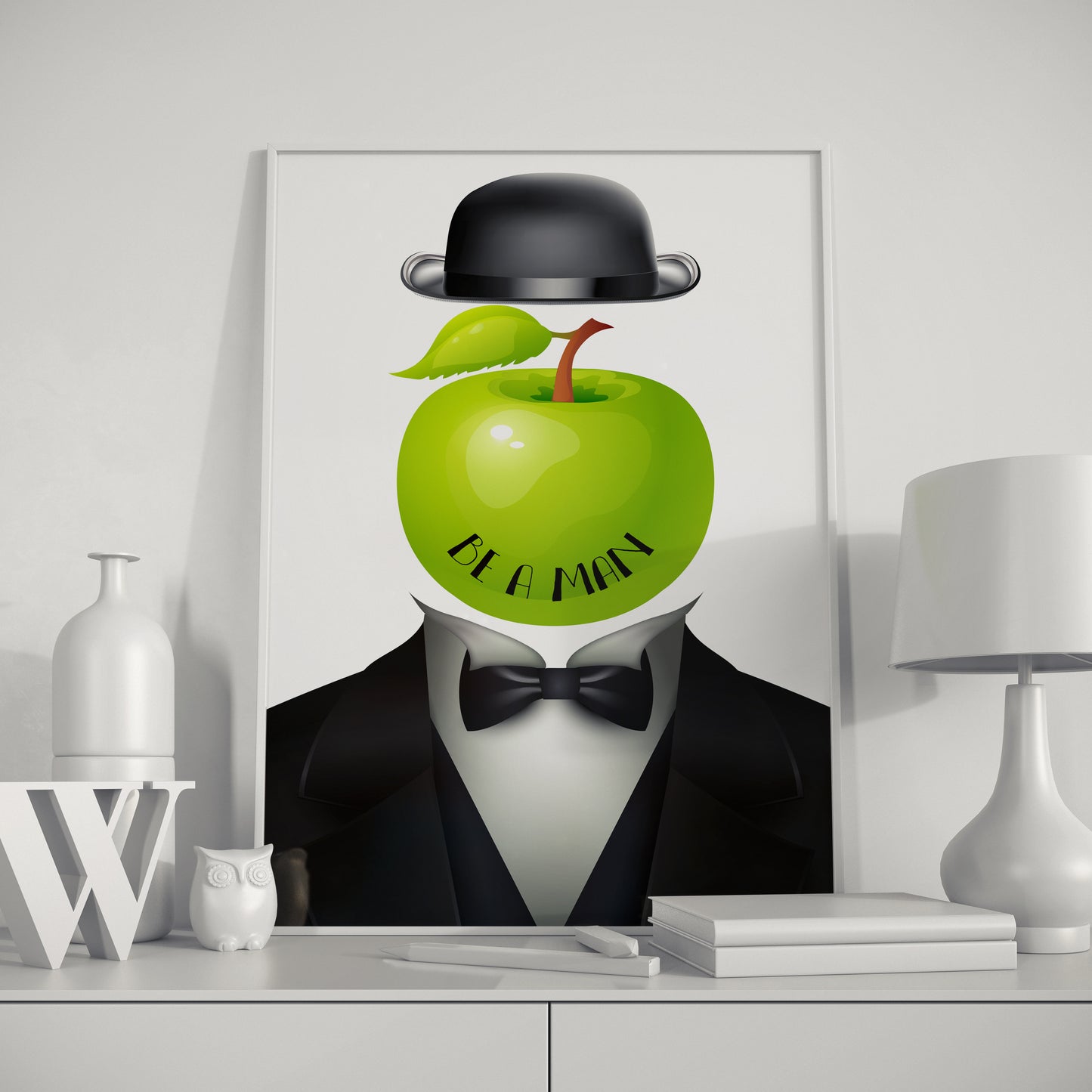 D#341 Wall art print, Poster, Father Day, Pride Month, Surrealism, Tolerance, Be a Man, The Son of Man, Rene Magritte